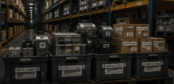 Obsolete and discontinued industrial parts inventory