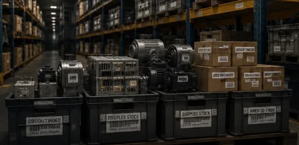 Obsolete and discontinued industrial parts inventory